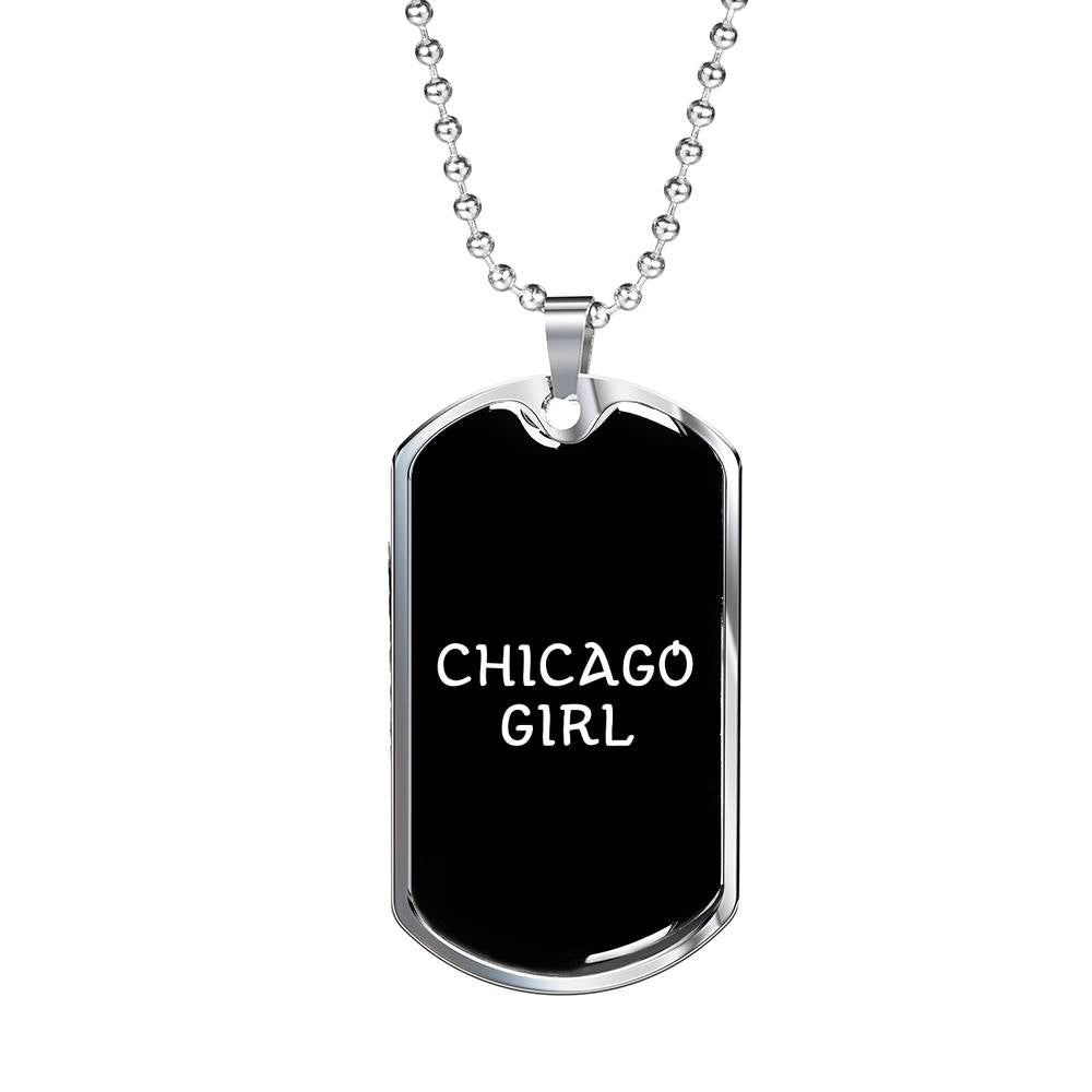 Chicago Girl v2 - Luxury Dog Tag Necklace