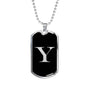 Initial Y v2a - Luxury Dog Tag Necklace