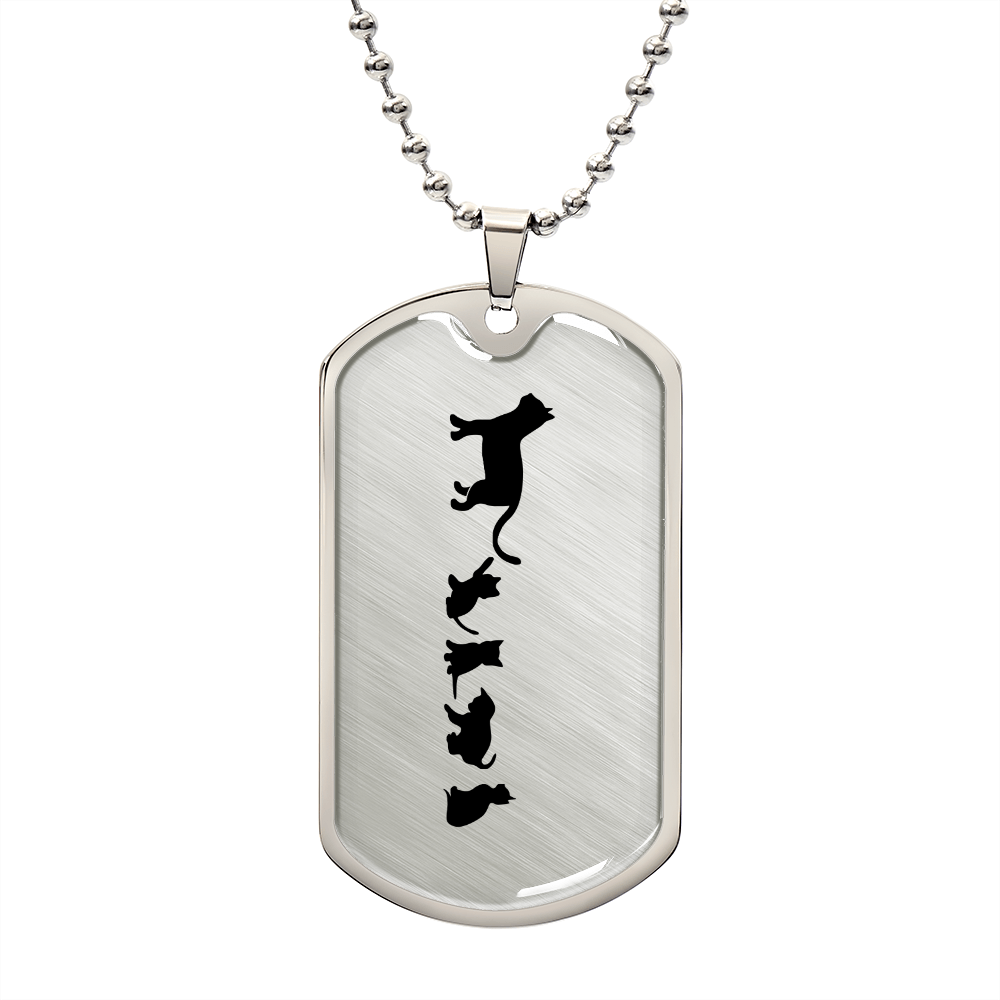 Mama Cat With 4 Kittens - Luxury Dog Tag Necklace