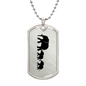 Mama Elephant With 2 Calves - Luxury Dog Tag Necklace