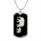Mama Elephant With 1 Calf v2 - Luxury Dog Tag Necklace