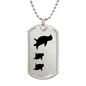Mama Penguin With 2 Chicks - Luxury Dog Tag Necklace