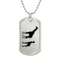 Mama Giraffe With 1 Calf - Luxury Dog Tag Necklace