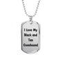 Love My Black and Tan Coonhound v4 - Luxury Dog Tag Necklace