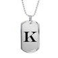 Initial K v1a - Luxury Dog Tag Necklace