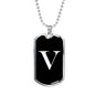 Initial V v3a - Luxury Dog Tag Necklace