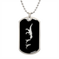 Mama Dinosaur With 2 Hatchlings v2 - Luxury Dog Tag Necklace