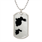 Mama Rabbit With 1 Kitten - Luxury Dog Tag Necklace