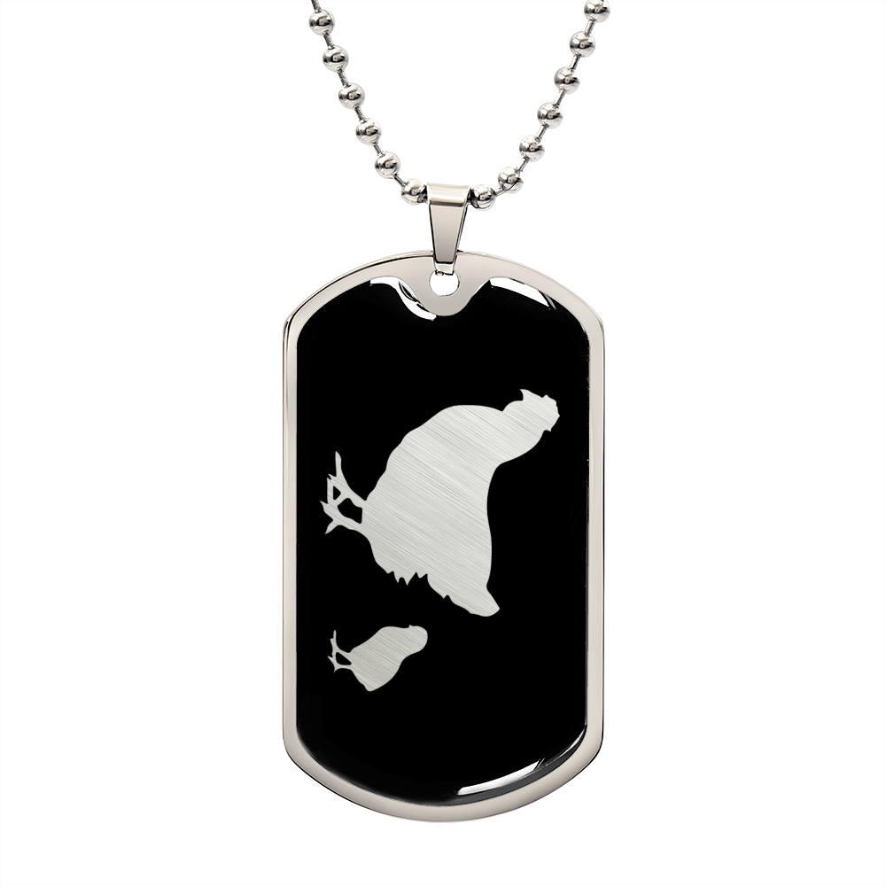 Mama Chicken With 1 Chick v2 - Luxury Dog Tag Necklace