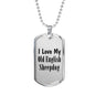 Love My Old English Sheepdog - Luxury Dog Tag Necklace