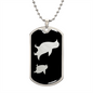 Mama Penguin With 1 Chick v2 - Luxury Dog Tag Necklace