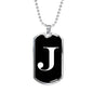 Initial J v3a - Luxury Dog Tag Necklace