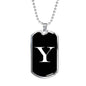 Initial Y v3a - Luxury Dog Tag Necklace