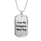 Love My Portuguese Water Dog v4 - Luxury Dog Tag Necklace