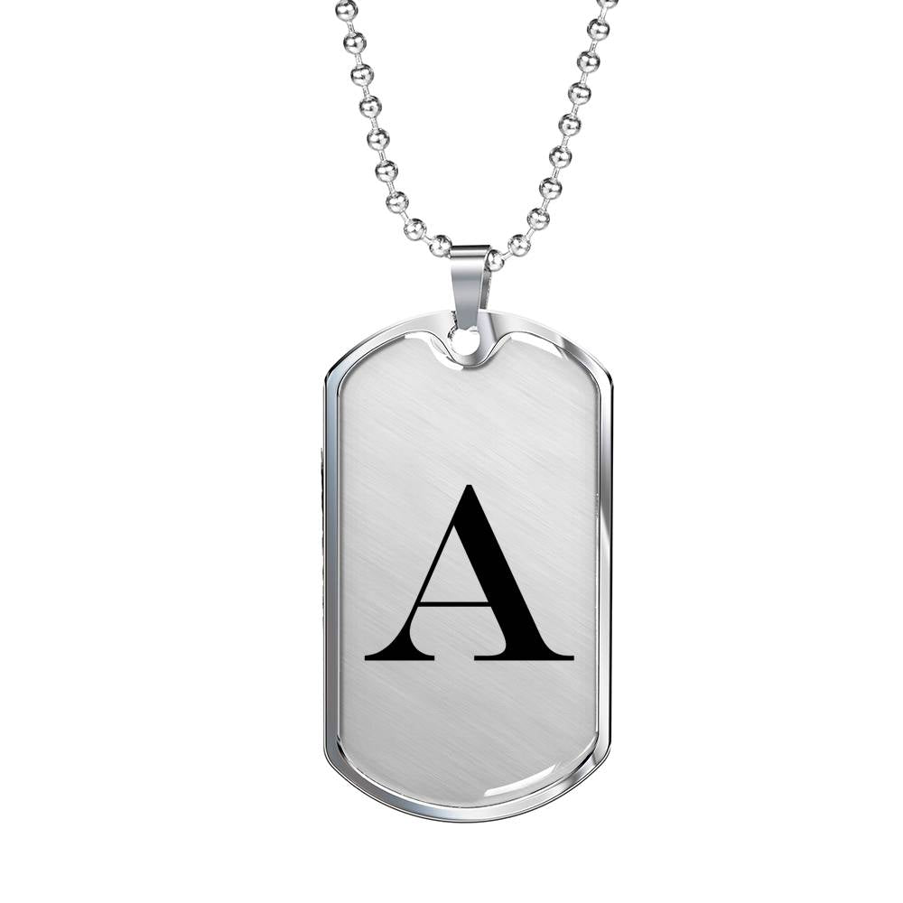 Initial A v1a - Luxury Dog Tag Necklace