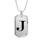 Initial J v1a - Luxury Dog Tag Necklace