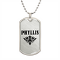 Phyllis v01a - Luxury Dog Tag Necklace
