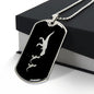 Mama Dinosaur With 2 Hatchlings v2 - Luxury Dog Tag Necklace