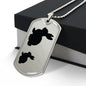 Mama Rabbit With 1 Kitten - Luxury Dog Tag Necklace