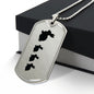 Mama Rabbit With 3 Kittens - Luxury Dog Tag Necklace