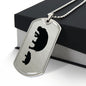 Mama Hippo With 1 Calf - Luxury Dog Tag Necklace