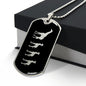 Mama Giraffe With 3 Calves v2 - Luxury Dog Tag Necklace