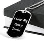 Love My Cesky Terrier v5 - Luxury Dog Tag Necklace