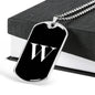 Initial W v3a - Luxury Dog Tag Necklace
