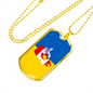 Ukrainian-Canadian - 18k Gold Finished Luxury Dog Tag Necklace