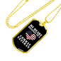My Heart Belongs To A Combat Veteran - 18k Gold Finished Luxury Dog Tag Necklace