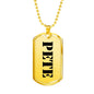 Pete - 18k Gold Finished Luxury Dog Tag Necklace