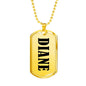 Diane v01 - 18k Gold Finished Luxury Dog Tag Necklace