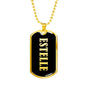 Estelle v02 - 18k Gold Finished Luxury Dog Tag Necklace