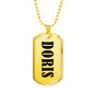 Doris v01 - 18k Gold Finished Luxury Dog Tag Necklace