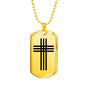 Stylized Cross - 18k Gold Finished Luxury Dog Tag Necklace