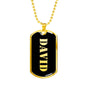 David - 18k Gold Finished Luxury Dog Tag Necklace