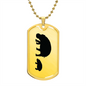 Mama Hippo With 1 Calf - 18k Gold Finished Luxury Dog Tag Necklace