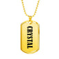 Crystal v01 - 18k Gold Finished Luxury Dog Tag Necklace