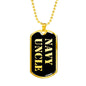 Navy Uncle v2 - 18k Gold Finished Luxury Dog Tag Necklace