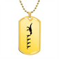Mama Dinosaur With 4 Hatchlings - 18k Gold Finished Luxury Dog Tag Necklace