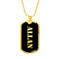 Allan v2 - 18k Gold Finished Luxury Dog Tag Necklace