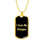 Love My Pekapoo v5 - 18k Gold Finished Luxury Dog Tag Necklace