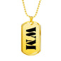 Wm - 18k Gold Finished Luxury Dog Tag Necklace