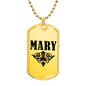 Mary v01a - 18k Gold Finished Luxury Dog Tag Necklace