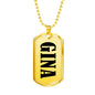 Gina v01 - 18k Gold Finished Luxury Dog Tag Necklace