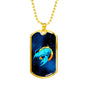 Zodiac Sign Cancer - 18k Gold Finished Luxury Dog Tag Necklace