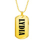 Lydia v01 - 18k Gold Finished Luxury Dog Tag Necklace