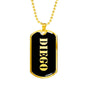 Diego v2 - 18k Gold Finished Luxury Dog Tag Necklace
