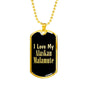 Love My Alaskan Malamute v2 - 18k Gold Finished Luxury Dog Tag Necklace