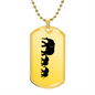 Mama Elephant With 2 Calves - 18k Gold Finished Luxury Dog Tag Necklace